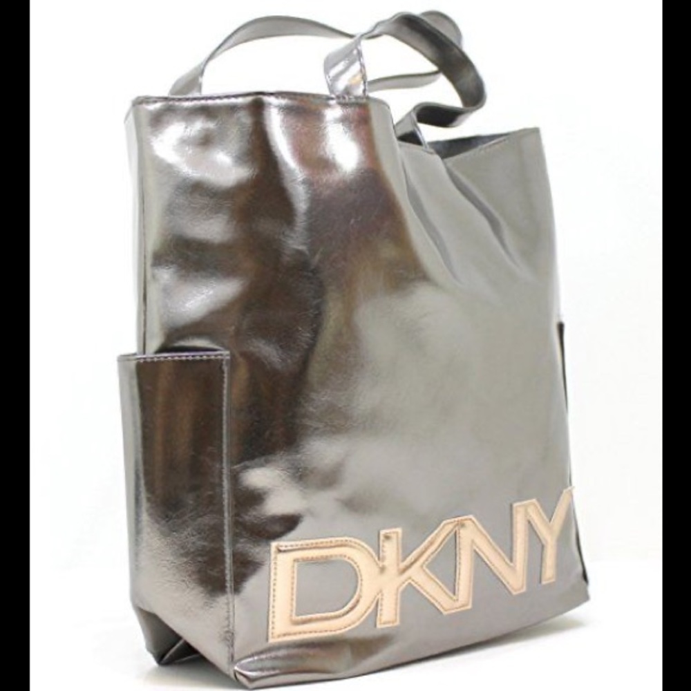 DKNY Metallic Shopper Tote Bag